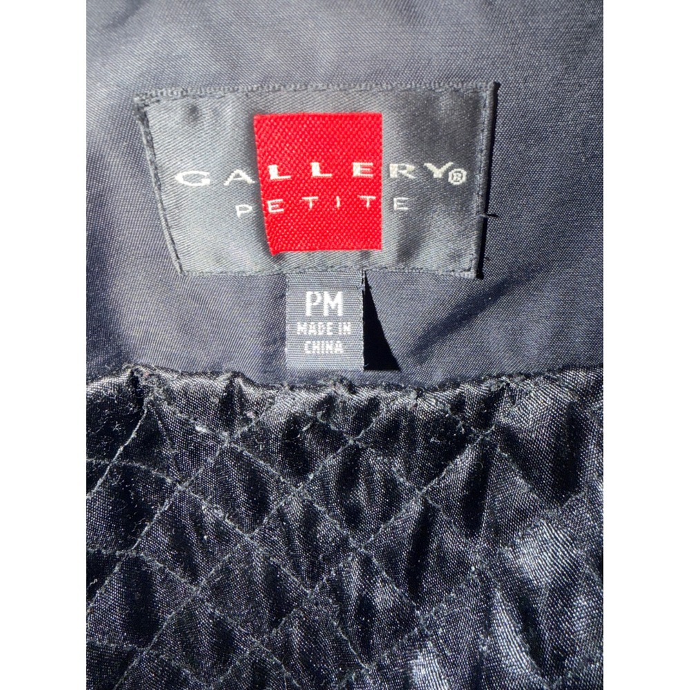 Gallery Petite Black Utility Jacket Quilted Lining Hooded Zip Snap PM - Picture 2 of 4